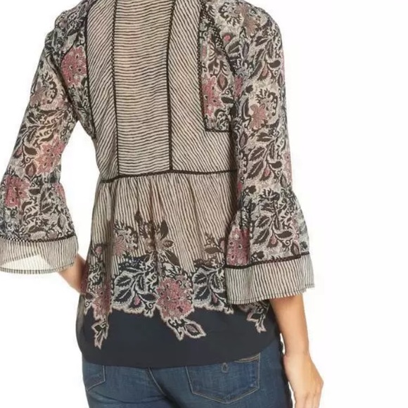 Lucky Brand Mixed Print Top - Picture 3 of 12